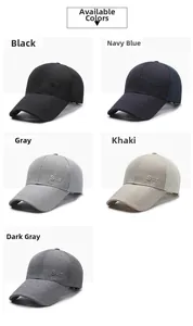 Mesh baseball cap detail showing black, navy, grey and khaki colors with Sport embroidery