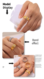 Vista detallada de anillos de textura trenzada con doble fila de diamantes en oro y plata