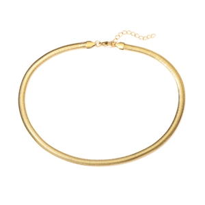 Collier maille serpent plate 6mm en acier inoxydable doré avec fermoir mousqueton robuste