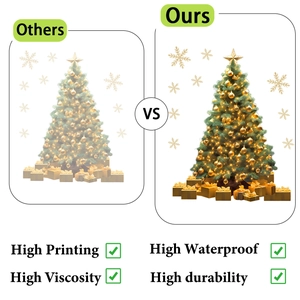 Details zum hochpräzisen Druck und wasserfesten Material des Weihnachtsbaum-Aufklebers