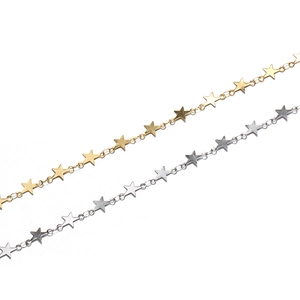 9mm stainless steel star link chains in gold and silver finishes for DIY jewelry making