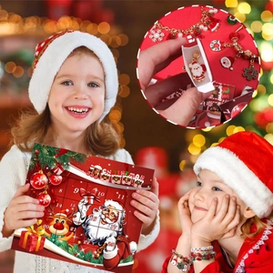 Christmas advent calendar set with charm bracelet and festive ornaments for DIY fun