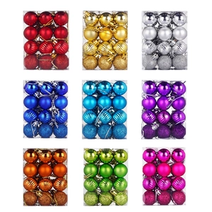 Colorful Christmas ball ornament set in various finishes and textures for tree decoration