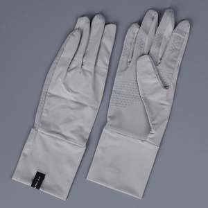 Détails de gants de protection solaire gris clair avec paume antidérapante et tissu frais