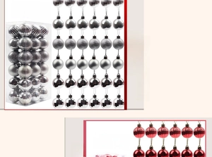 Set de 36 boules de Noël en plastique mini 4cm, décorations suspendues brillantes.