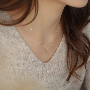 Geometric Vertical Bar Pendant Necklace With 925 Sterling Silver Micro Pave Zircon Rainbow Arc Minimalist Jewelry For Women