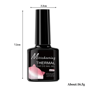 7.5ml Thermal Cat Eye Nail Gel Polish in black square bottle with pink cat logo