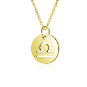 Minimalist gold Libra zodiac necklace with cutout constellation pendant for women