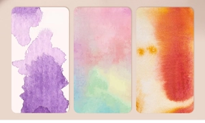 Detailed view of watercolor paper testing watermarks, color blending, and pigment diffusion
