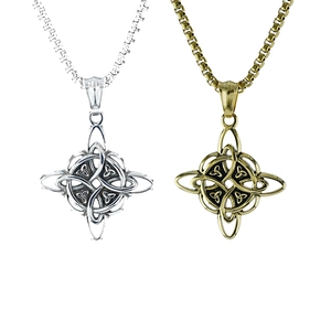 Celtic Knot Pendant Necklace Stainless Steel Nordic Viking Style Retro Hip Hop Jewelry For Men