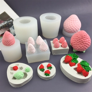 Silicone strawberry cake mold for DIY baking and handmade candle making crafts