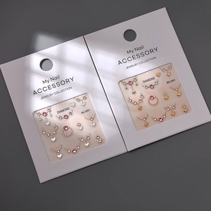 K9 crystal nail charms and jewelry stickers in gold and silver set MJ-041