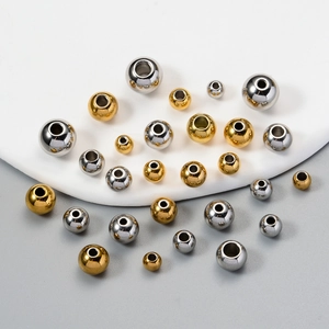 Polished stainless steel spacer beads in gold and silver for DIY jewelry making