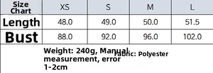 Size chart for velvet bow top with measurements for length and bust in centimeters