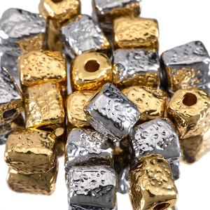 Copper Hammered Loose Beads Irregular Cube Spacers For DIY Jewelry Making Bracelet Necklace Handcrafted Artisan Materials