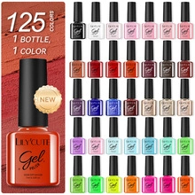 Close-up of vibrant 5D gel polish bottles showing a wide range of 125 macaron colors