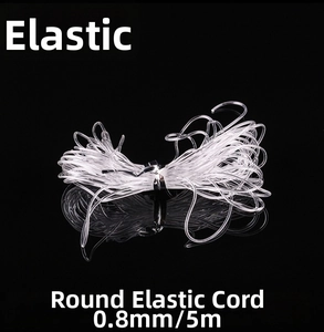 Close-up of 0.8mm clear elastic cord for jewelry beading and DIY necklace making