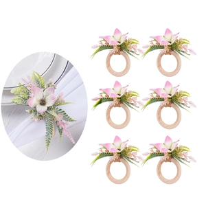 Artificial Flower Napkin Rings Elegant Handmade Rose Floral Holder For Wedding Banquet Hotel Dinner Table Decoration