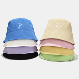 Chapeau Bob Coton Polyester Protection Solaire Broderie Lettre Top Plat Casual Streetwear Chapeau De Pêcheur Femmes Hommes