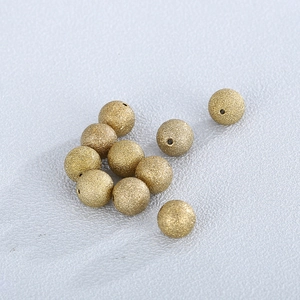 Frosted gold stainless steel beads with sandblasted finish for DIY jewelry making