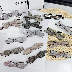 Rhinestone Bow Hair Clip Sparkling Spring Hairpin Elegant Korean Style Headpiece For Women Vintage Hair Accessories