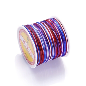 Detailed view of No. 72 multi-color gradient nylon jewelry cord for DIY jewelry braiding
