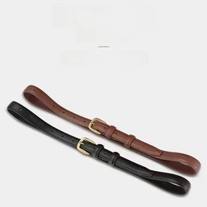 Women's slim belt minimalist black brown fashion decorative dress waistband casual leather belt
