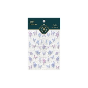 3D holographic laser butterfly nail stickers M-723 with elegant floral patterns and packaging