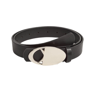 Chic black leather belt for women featuring a polished silver heart-shaped metal buckle