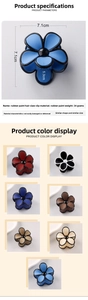Matte rubber finish flower hair claw clip measuring 7.1x7.1x5.3cm in seven colors