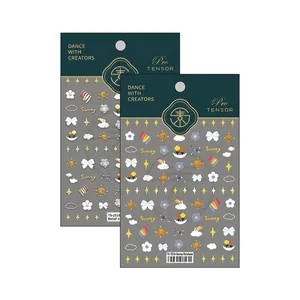3D embossed rainbow and cloud nail art stickers Sunny series TS-2514 and TS-2515