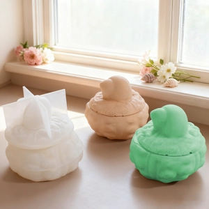 Conch shell storage box resin silicone mold with lid for DIY jewelry casting