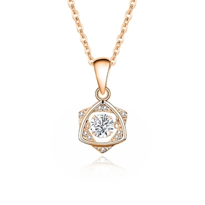 Elegant rose gold S925 sterling silver necklace with sparkling moissanite star pendant