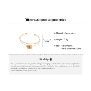 Detailed view of double-layered zircon firework cuff with 5.2cm inner diameter
