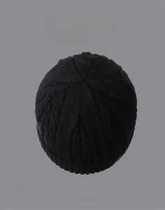 Detailed cable knit pattern and color selection of warm men's winter beanies with fleece lining