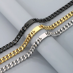 Polierte Edelstahl-Panzerketten in Gold, Silber und Schwarz für Herren