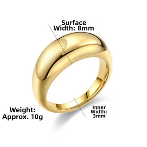 Macro detail of gold teardrop ring with 8mm top width and polished surface finish