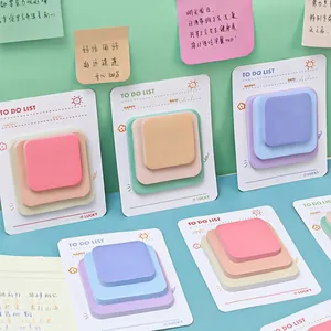 Macaron color stackable sticky notes set with To Do List backing board for office