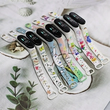 Detailed view of colorful cartoon replacement watch bands for kids' digital watches