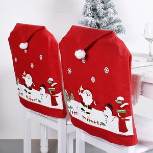 Housses de chaise de Noël en intissé avec motif Père Noël pour une décoration festive