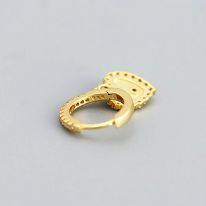Elegant gold S925 sterling silver heart earrings with sparkling diamond studs for women