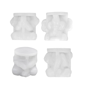 Vierteiliges 3D Elefanten Silikonform-Set für DIY Duftkerzen und Harz-Dekorationen