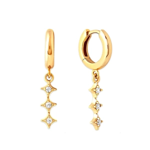 Elegant Zirconia Star Dangle Earrings With 925 Sterling Silver Earring Post Copper Inlaid Starry Tassel Drop Earrings Jewelry For Women