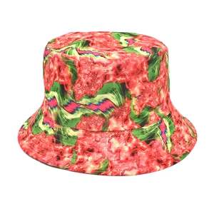 Bob réversible avec imprimé floral abstrait psychédélique éclatant pour la protection solaire