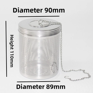 SUS304 stainless steel tea infuser mesh with chain, size 90x110mm for kettle brewing