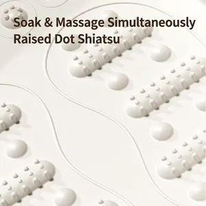 Foldable foot bath massager with textured acupressure surface and massage nodes