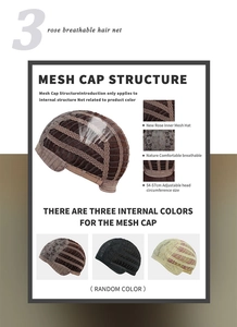 Detail of rose breathable mesh cap structure with adjustable 54-57cm circumference