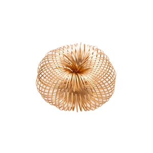 Minimalist gold flow ring kinetic toy featuring a multi-layered spring-like circular metal structure