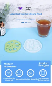 Detailed view of durable lotus root silicone mold with eco-friendly flexible material