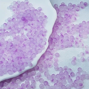 Frosted purple gradient 6mm 8mm glass beads for DIY necklaces and handmade jewelry